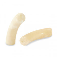 Acrylic Tube bead 32x8mm Caramel beige marble